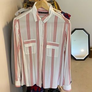 Zara linen button down shirt